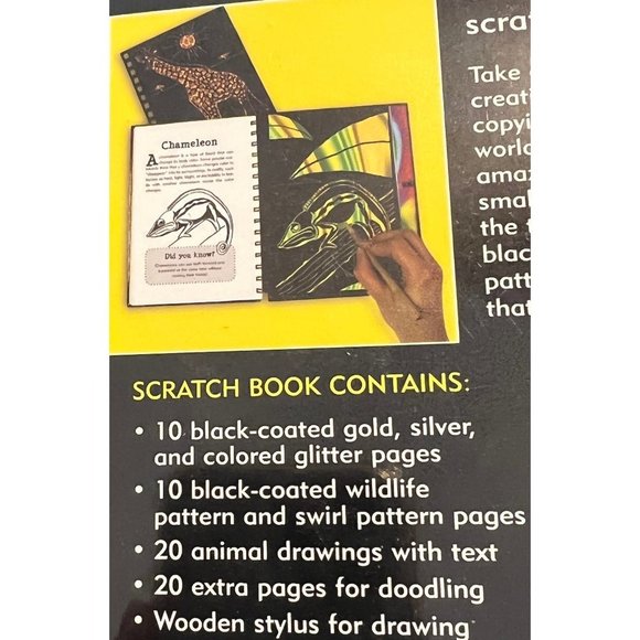 Peter pauper press wild safari art activity book scratch sketch style age 5+ - Picture 2 of 3